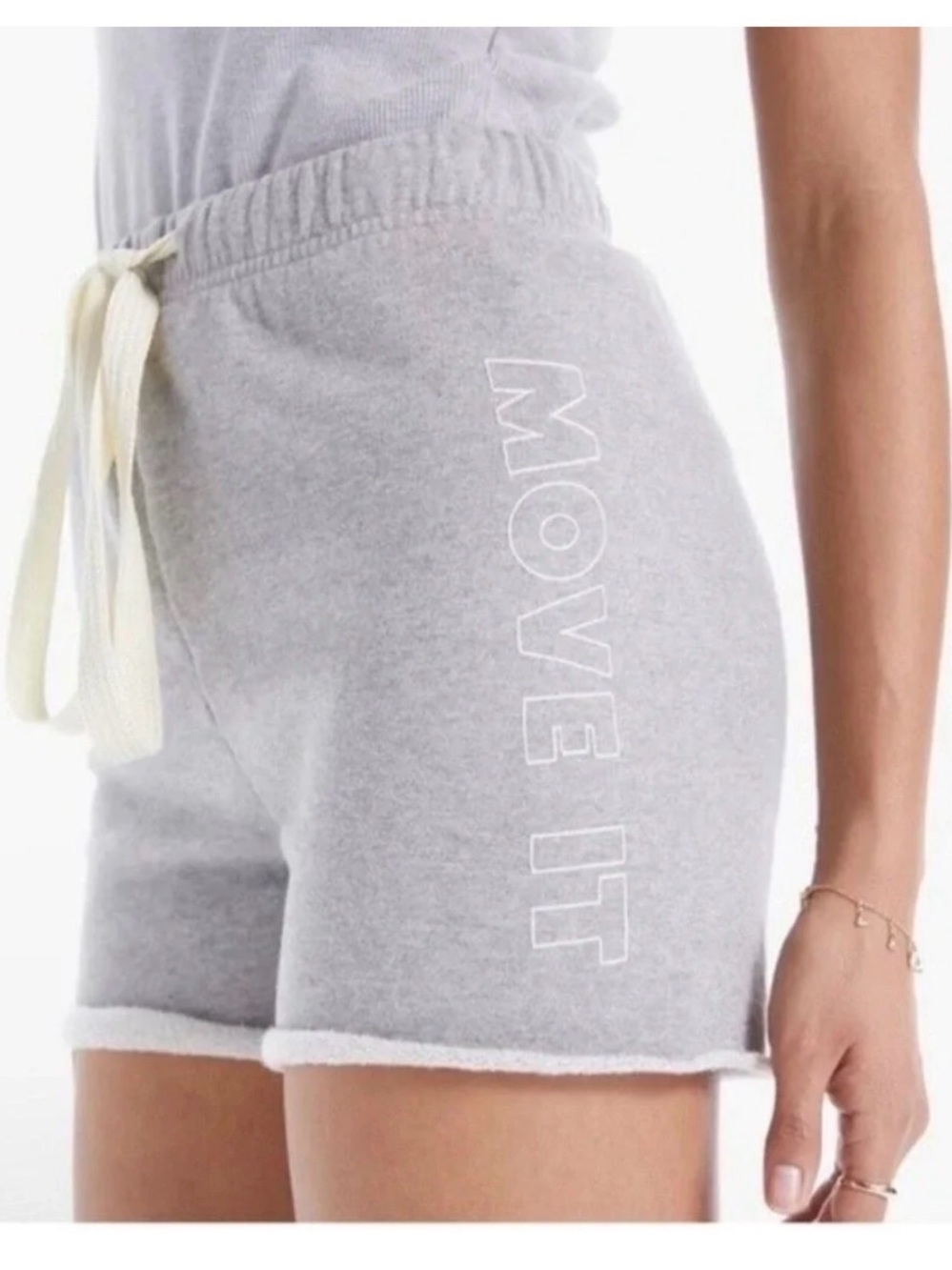 Mother Move It Grey Terry Lounge Shorts
